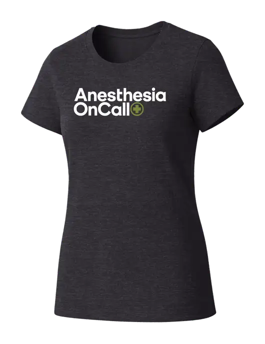 Womens Seriously Soft Heathered Charcoal T-Shirt w/Anesthesia OnCall Logo
