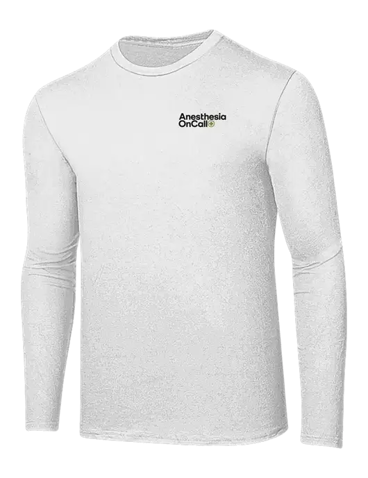 Ring Spun White 4.5 oz Long Sleeve T-Shirt w/Anesthesia OnCall Logo