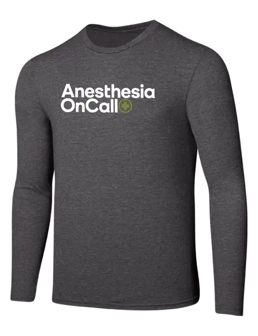 Seriously Soft Heathered Charcoal Long Sleeve T-Shirt w/Anesthesia OnCall Logo