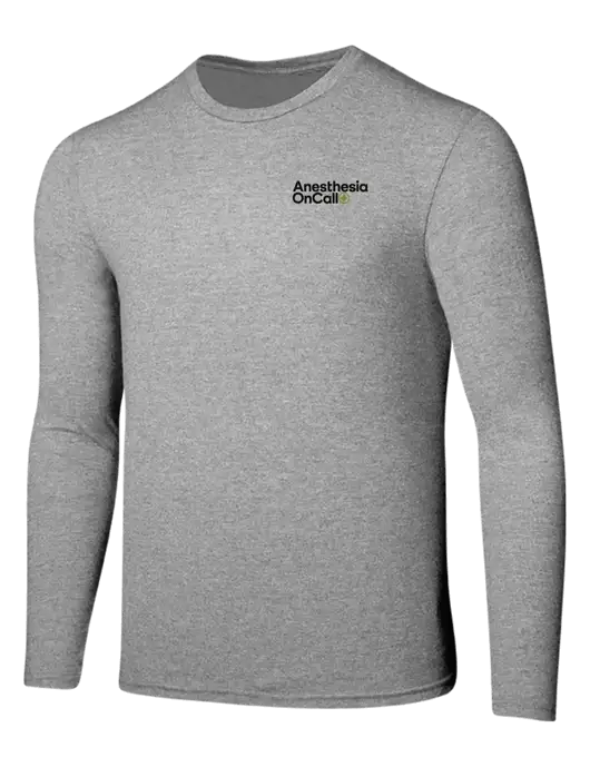 Seriously Soft Light Heathered Grey Long Sleeve T-Shirt w/Anesthesia OnCall Logo