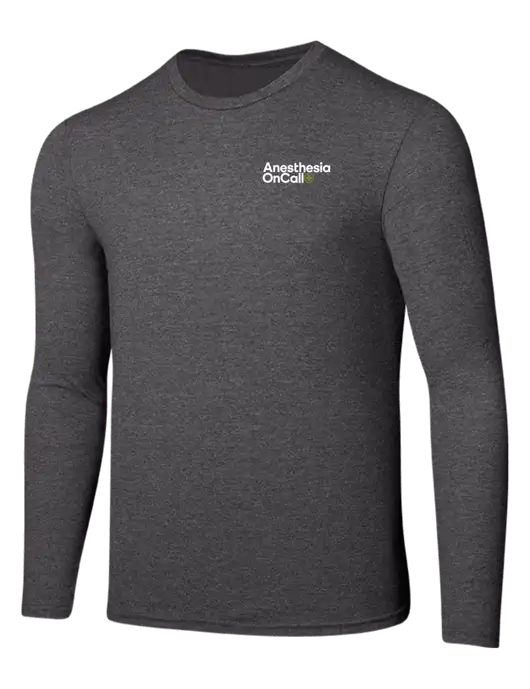 Seriously Soft Heathered Charcoal Long Sleeve T-Shirt w/Anesthesia OnCall Logo