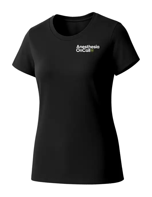 Womens Seriously Soft Black T-Shirt w/Anesthesia OnCall Logo