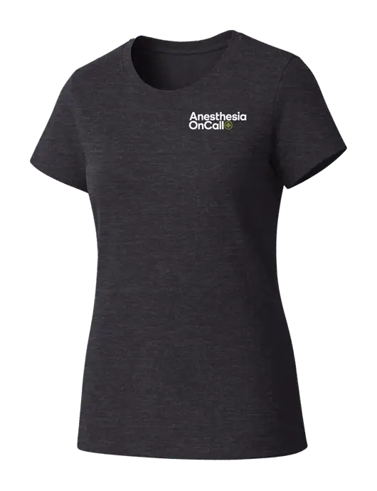 Womens Seriously Soft Heathered Charcoal T-Shirt w/Anesthesia OnCall Logo