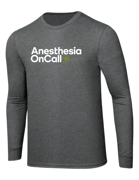 Simply Soft Long Sleeve Medium Grey Frost 4.5 oz, Poly/Combed Ring Spun Cotton T-Shirt w/Anesthesia OnCall Logo