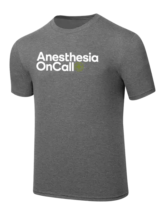 Simply Soft Heathered Medium Grey 4.5oz  Poly/Combed Ring Spun Cotton T-Shirt w/Anesthesia OnCall Logo