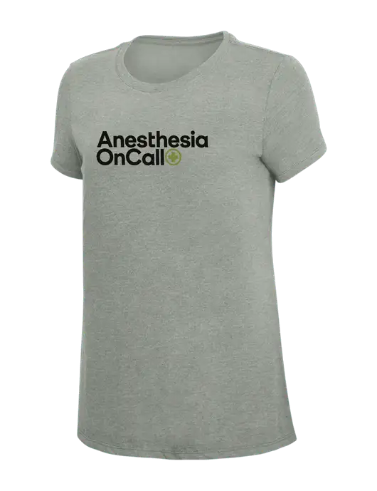 Womens Simply Soft Grey Frost 4.5oz  Poly/Combed Ring Spun Cotton T-Shirt w/Anesthesia OnCall Logo