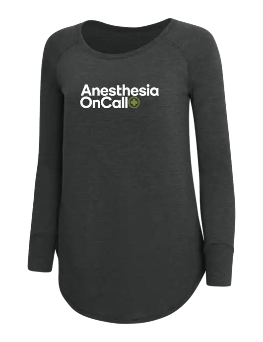 Womens Perfect Wide Collar Tunic Tri-Blend Black Frost 4.5 oz T-Shirt w/Anesthesia OnCall Logo