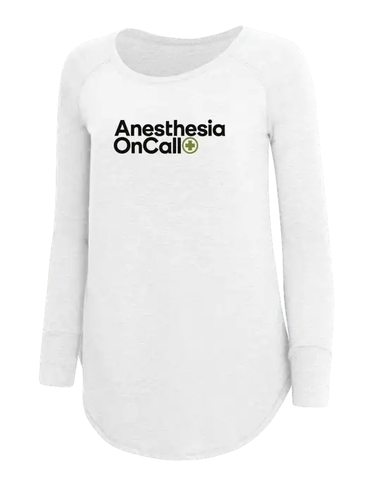 Womens Perfect Wide Collar Tunic Tri-Blend White 4.5 oz T-Shirt w/Anesthesia OnCall Logo