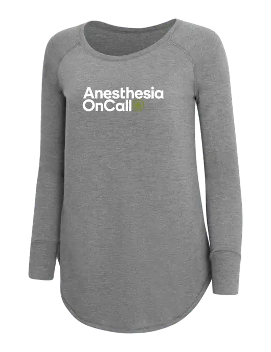 Womens Perfect Wide Collar Tunic Tri-Blend Grey Frost 4.5 oz T-Shirt w/Anesthesia OnCall Logo
