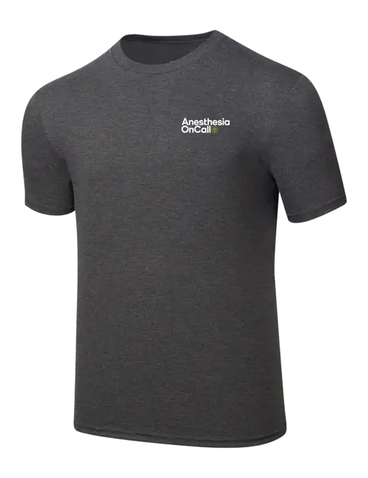 Simply Soft Heathered Charcoal 4.5oz  Poly/Combed Ring Spun Cotton T-Shirt w/Anesthesia OnCall Logo