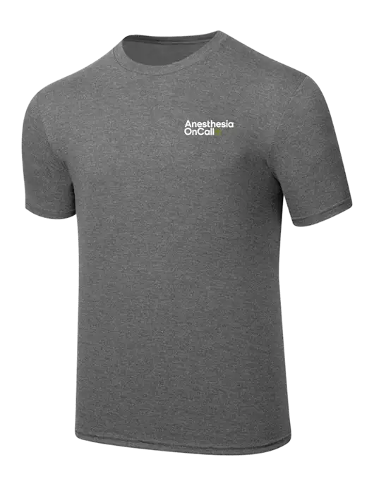 Simply Soft Heathered Medium Grey 4.5oz  Poly/Combed Ring Spun Cotton T-Shirt w/Anesthesia OnCall Logo