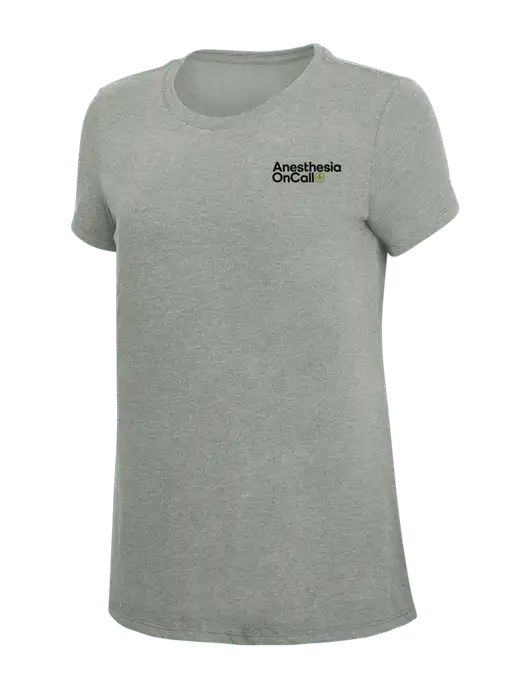 Womens Simply Soft Grey Frost 4.5oz  Poly/Combed Ring Spun Cotton T-Shirt w/Anesthesia OnCall Logo