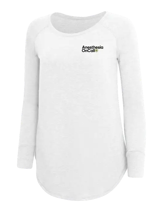 Womens Perfect Wide Collar Tunic Tri-Blend White 4.5 oz T-Shirt w/Anesthesia OnCall Logo
