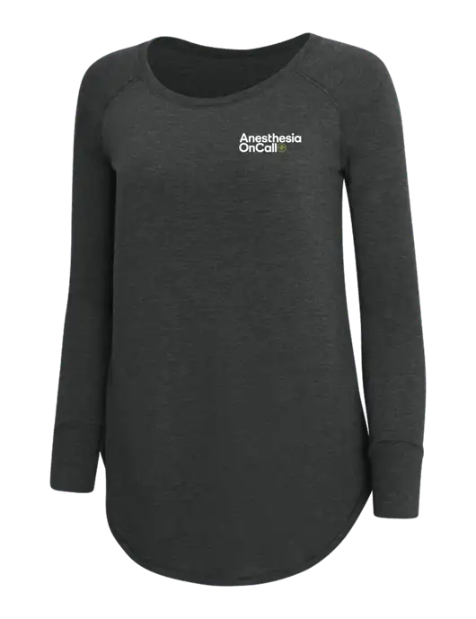 Womens Perfect Wide Collar Tunic Tri-Blend Black Frost 4.5 oz T-Shirt w/Anesthesia OnCall Logo