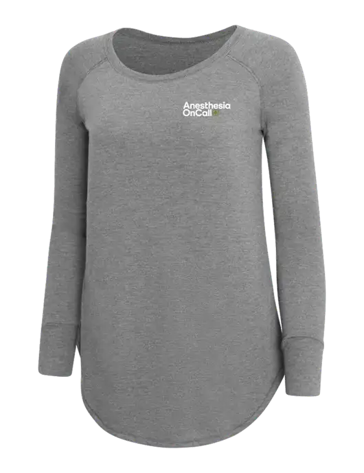 Womens Perfect Wide Collar Tunic Tri-Blend Grey Frost 4.5 oz T-Shirt w/Anesthesia OnCall Logo