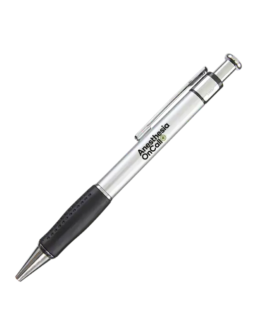 Malta Silver Pen - Black Ink w/Anesthesia OnCall Logo