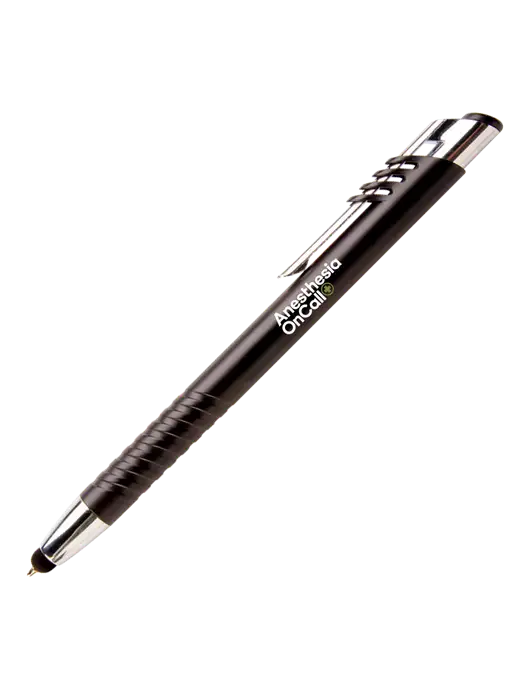 Schirhart Black Stylus Pen - Blue Ink w/Anesthesia OnCall Logo