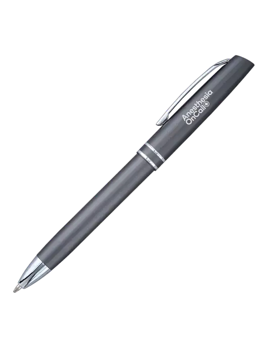 Gunmetal Anguilla Black Ink Pen w/Anesthesia OnCall Logo