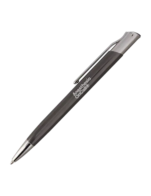 San Malo Gunmetal Pen - Black Ink w/Anesthesia OnCall Logo