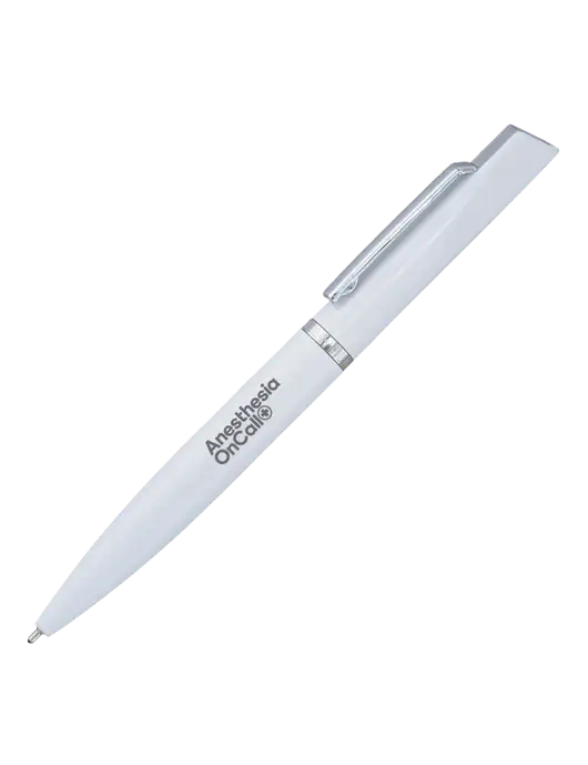 Santos White Pen - Black Ink w/Anesthesia OnCall Logo