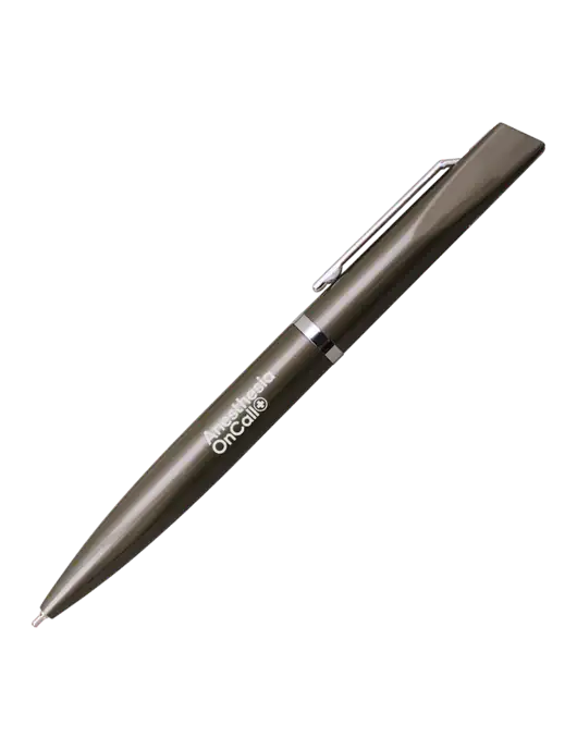 Santos Gunmetal Pen - Black Ink w/Anesthesia OnCall Logo