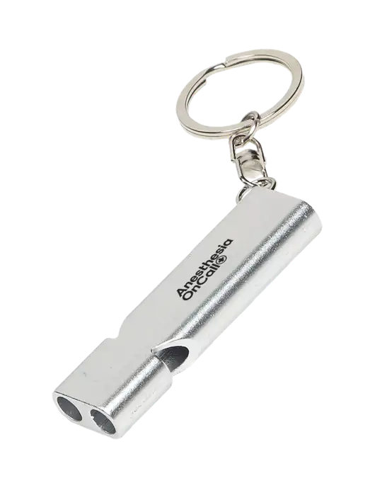 Quick Alert Silver Safety Whistle w/Anesthesia OnCall Logo