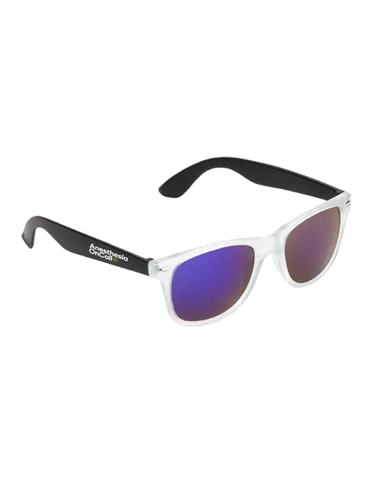 Key West Black Mirrored Sunglasses w/Anesthesia OnCall Logo