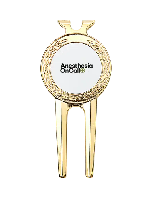 Gold Divot Tool, 1.5 x 3 w/Anesthesia OnCall Logo