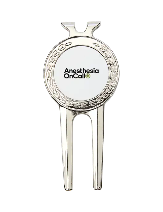 Silver Divot Tool, 1.5 x 3 w/Anesthesia OnCall Logo