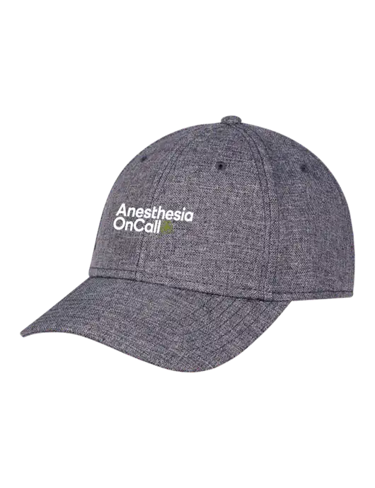 Heather Charcoal Structured Linen Look Cap Hook & Loop w/Anesthesia OnCall Logo