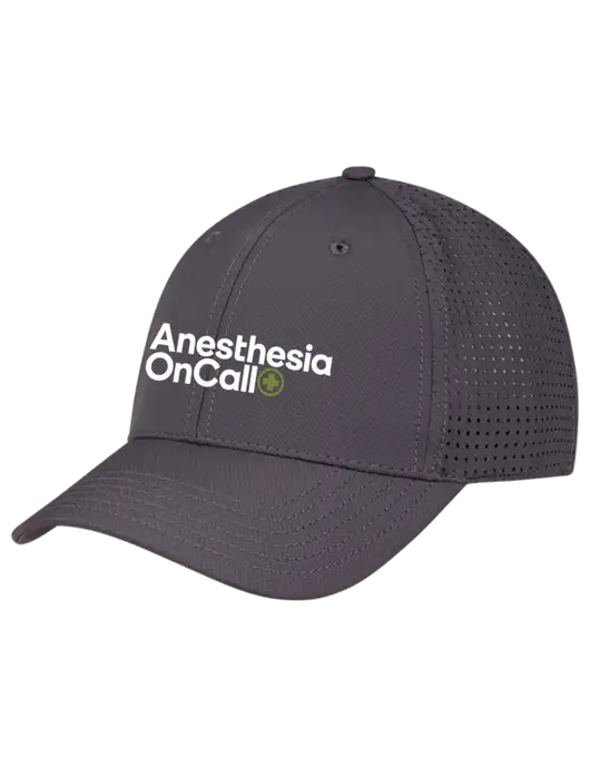 Charcoal Performance Stretchable Cap Hook & Loop w/Anesthesia OnCall Logo