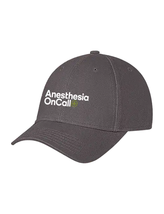 Medium Dark Grey Structured Soft Snap Closure Hook & Loop Cap w/Anesthesia OnCall Logo
