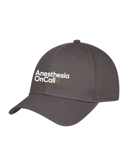 Charcoal Structured Cap Hook & Loop w/Anesthesia OnCall Logo