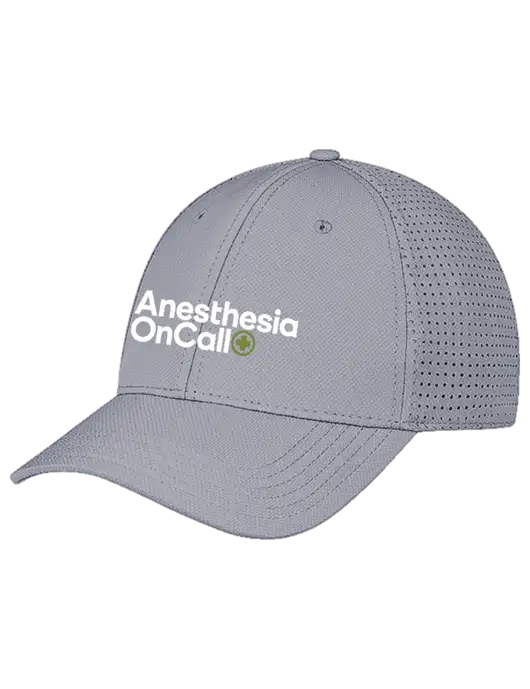 Grey Performance Stretchable Cap Hook & Loop w/Anesthesia OnCall Logo