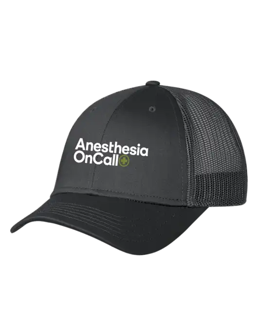 Charcoal Mesh Trucker Cap Snap Back w/Anesthesia OnCall Logo