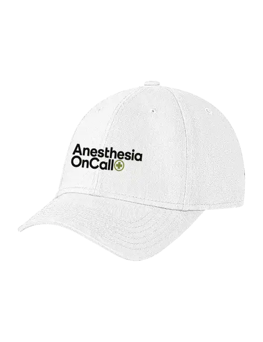 White Structured Soft Snap Closure Hook & Loop Cap w/Anesthesia OnCall Logo