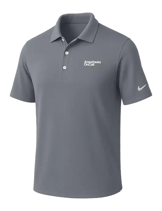NIKE Medium Grey Dri-Fit Micro Pique Polo w/Anesthesia OnCall Logo