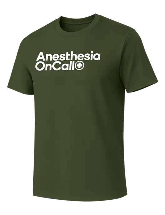 Allmade Dark Olive Green Organic Cotton Tee w/Anesthesia OnCall Logo