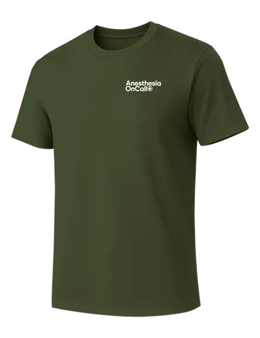 Allmade Dark Olive Green Organic Cotton Tee w/Anesthesia OnCall Logo
