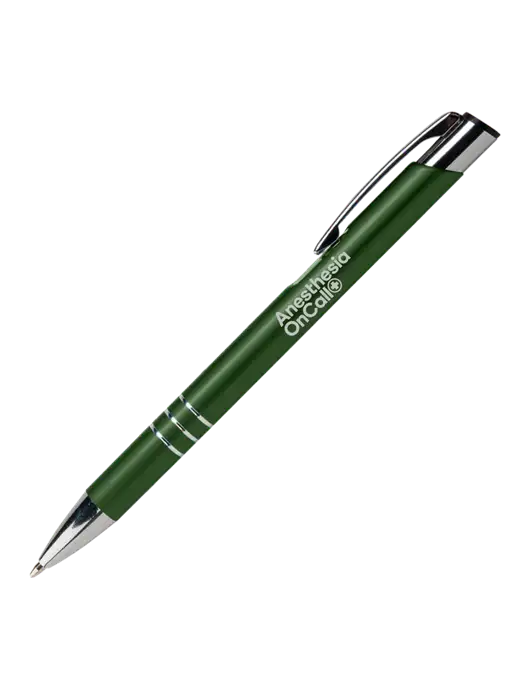 Laurent Green Pen - Black Ink w/Anesthesia OnCall Logo