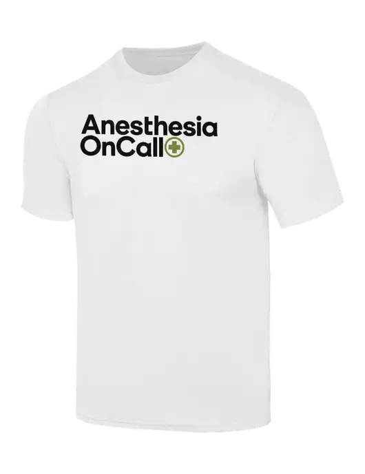 Simply Soft White 4.5oz  Poly/Combed Ring Spun Cotton T-Shirt w/Anesthesia OnCall Logo