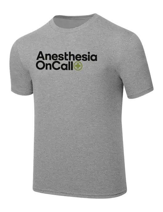 Simply Soft Heathered Light Grey 4.5oz  Poly/Combed Ring Spun Cotton T-Shirt w/Anesthesia OnCall Logo
