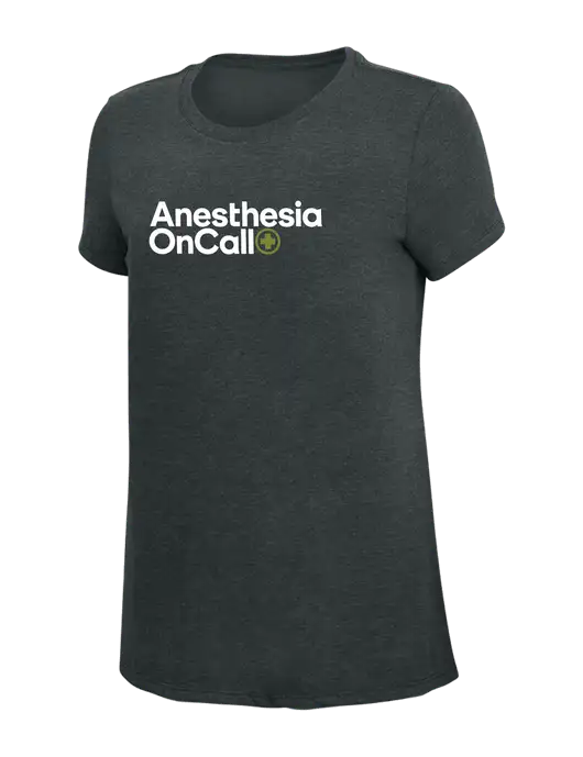 Womens Simply Soft Black Frost 4.5oz Poly/Combed Ring Spun Cotton T-Shirt w/Anesthesia OnCall Logo