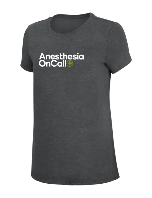 Womens Simply Soft Charcoal 4.5oz Poly/Combed Ring Spun Cotton T-Shirt w/Anesthesia OnCall Logo