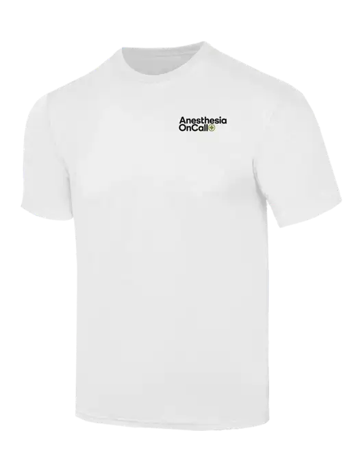 Simply Soft White 4.5oz  Poly/Combed Ring Spun Cotton T-Shirt w/Anesthesia OnCall Logo