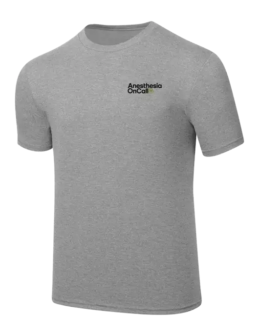 Simply Soft Heathered Light Grey 4.5oz  Poly/Combed Ring Spun Cotton T-Shirt w/Anesthesia OnCall Logo