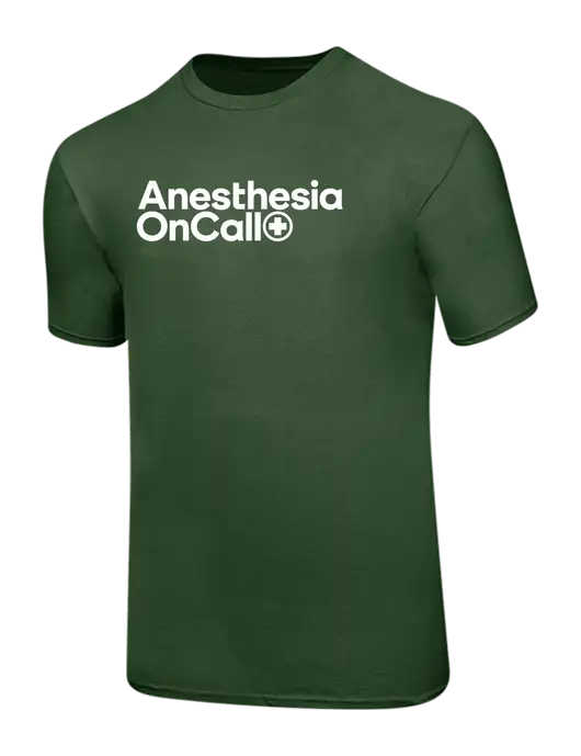 Ring Spun Dark Olive 4.5 oz T-Shirt w/Anesthesia OnCall Logo
