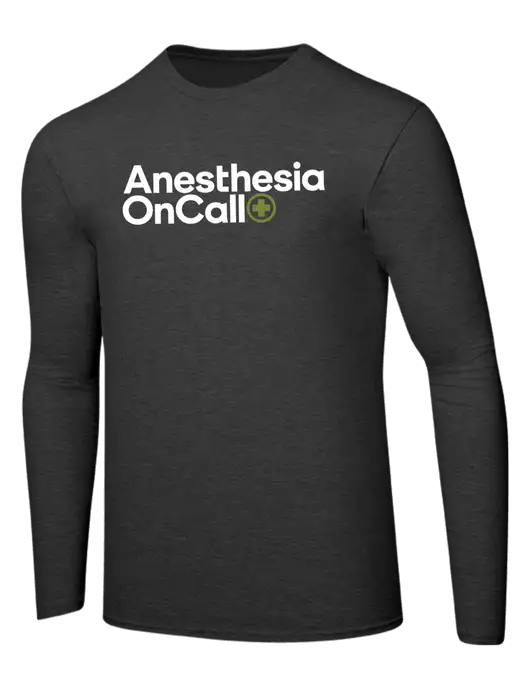 Ring Spun Dark Heather Grey 4.5 oz Long Sleeve T-Shirt w/Anesthesia OnCall Logo
