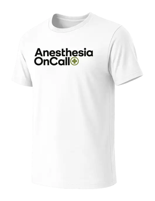 BELLA+CANVAS White Blend CVC Short Sleeve Tee w/Anesthesia OnCall Logo