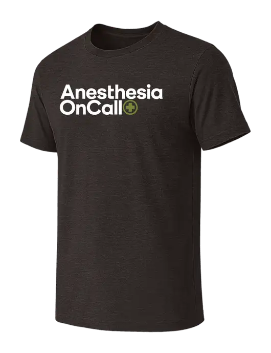 BELLA+CANVAS Dark Grey Heather CVC Short Sleeve Tee w/Anesthesia OnCall Logo
